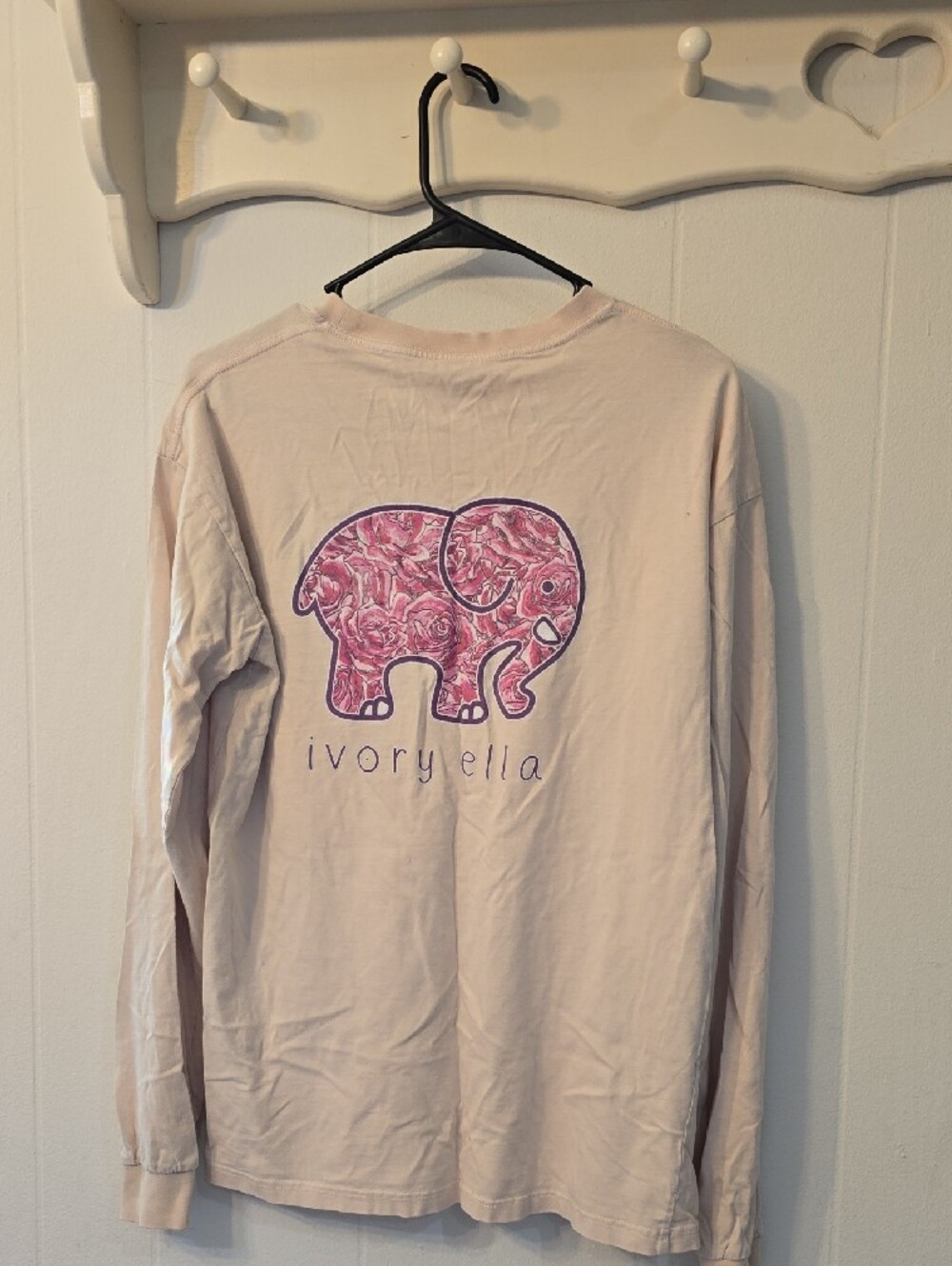 ivory ella Long Sleeve Tee with Pocket Elephant
